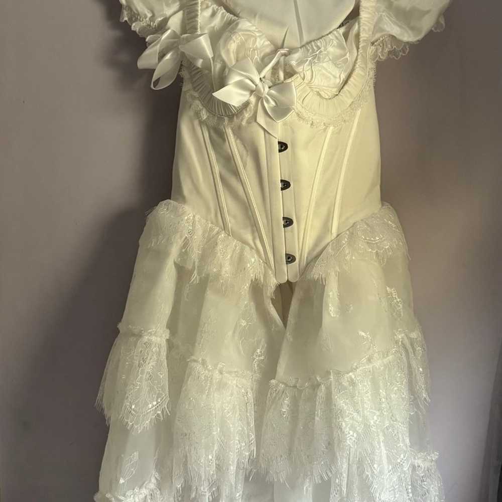 White gothic lolita designer corset Dress - image 3