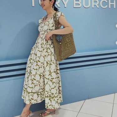 23 Summer Print Cotton Poplin Dress Tory Burch Dr… - image 1