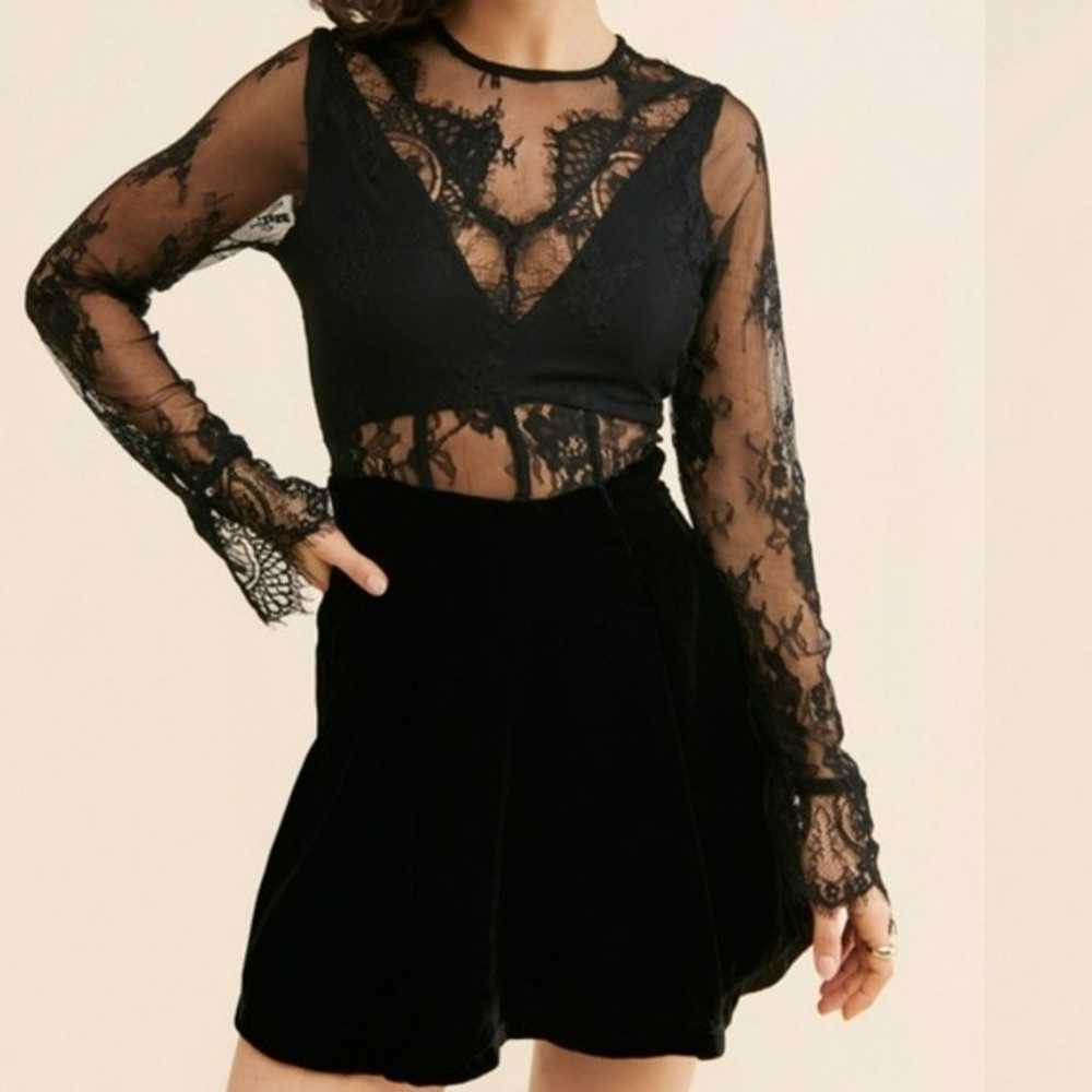 Free People Marlie Mini Dress Black Small - image 1