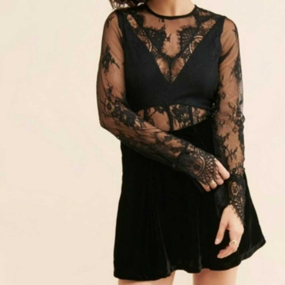 Free People Marlie Mini Dress Black Small - image 2