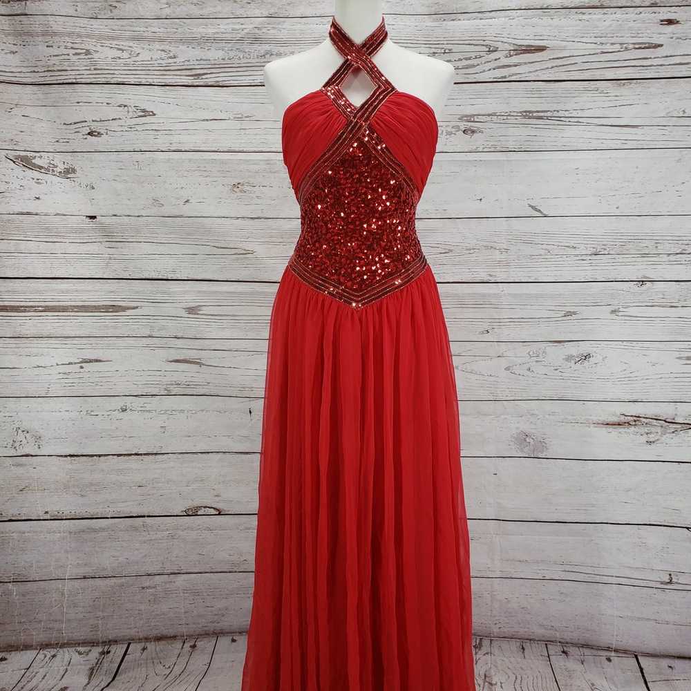 Mike Bennet Women's Red Sequin Chiffon Formal Eve… - image 1