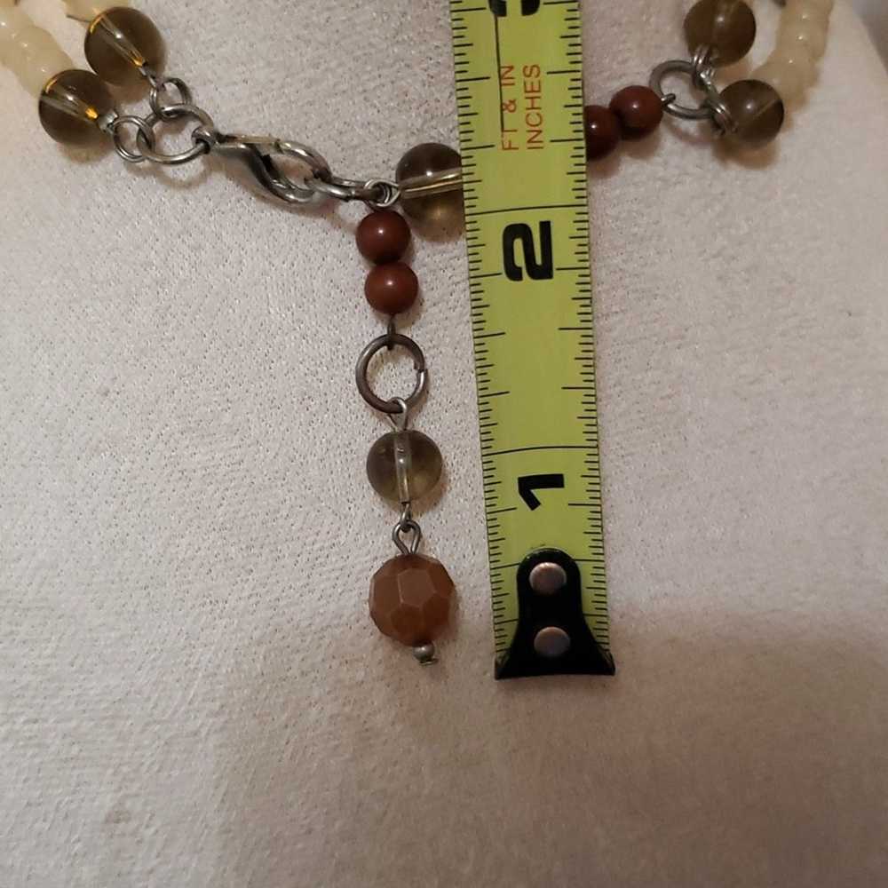 Vintage Natural Stone and Bead Necklace Earthtone… - image 5