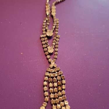 Vintage multi link rhinestone necklace