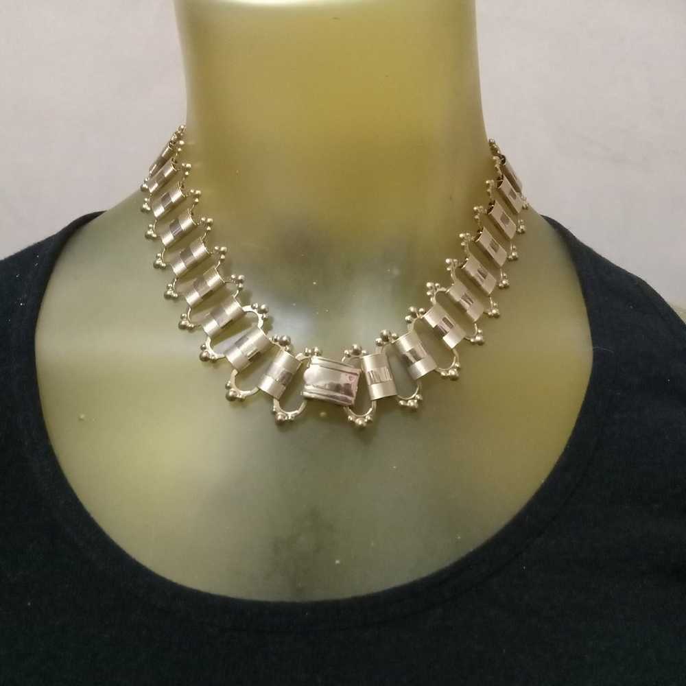 Vintage  Ladder Link Gold Tone Necklace - image 2