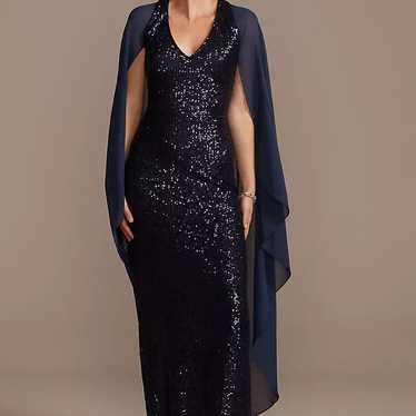 Sequin Navy Blue Dress David’s Bridal - image 1