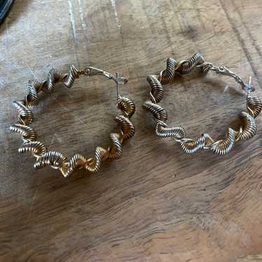 Vintage Twisted Braided Spiral Hoops