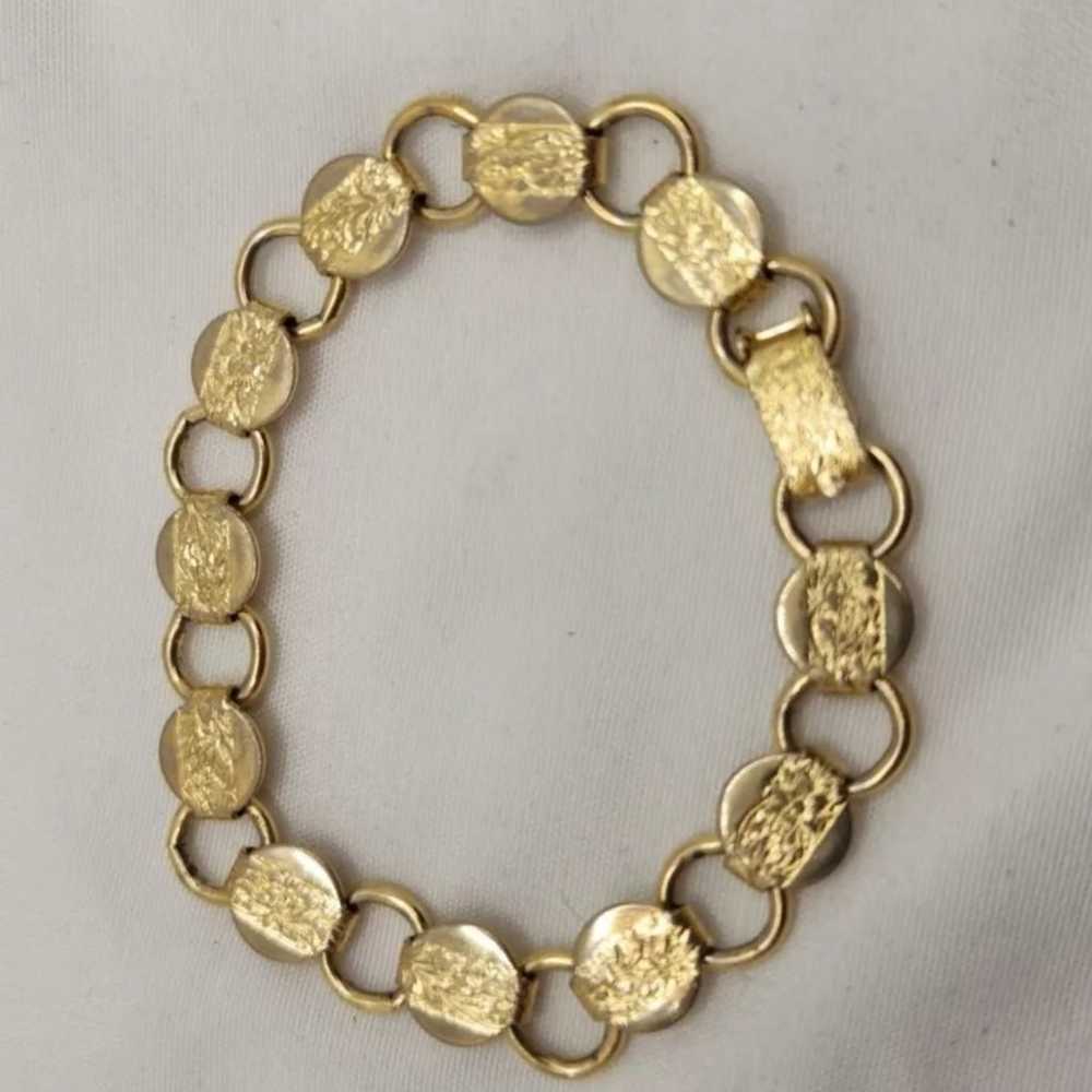 Vintage Gold Tone Sarah Coventry Bracelet  7" - image 2