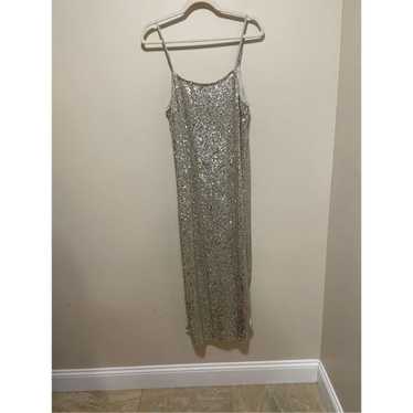 Neiman Marcus Endless Rose Silver Sequin Formal D… - image 1