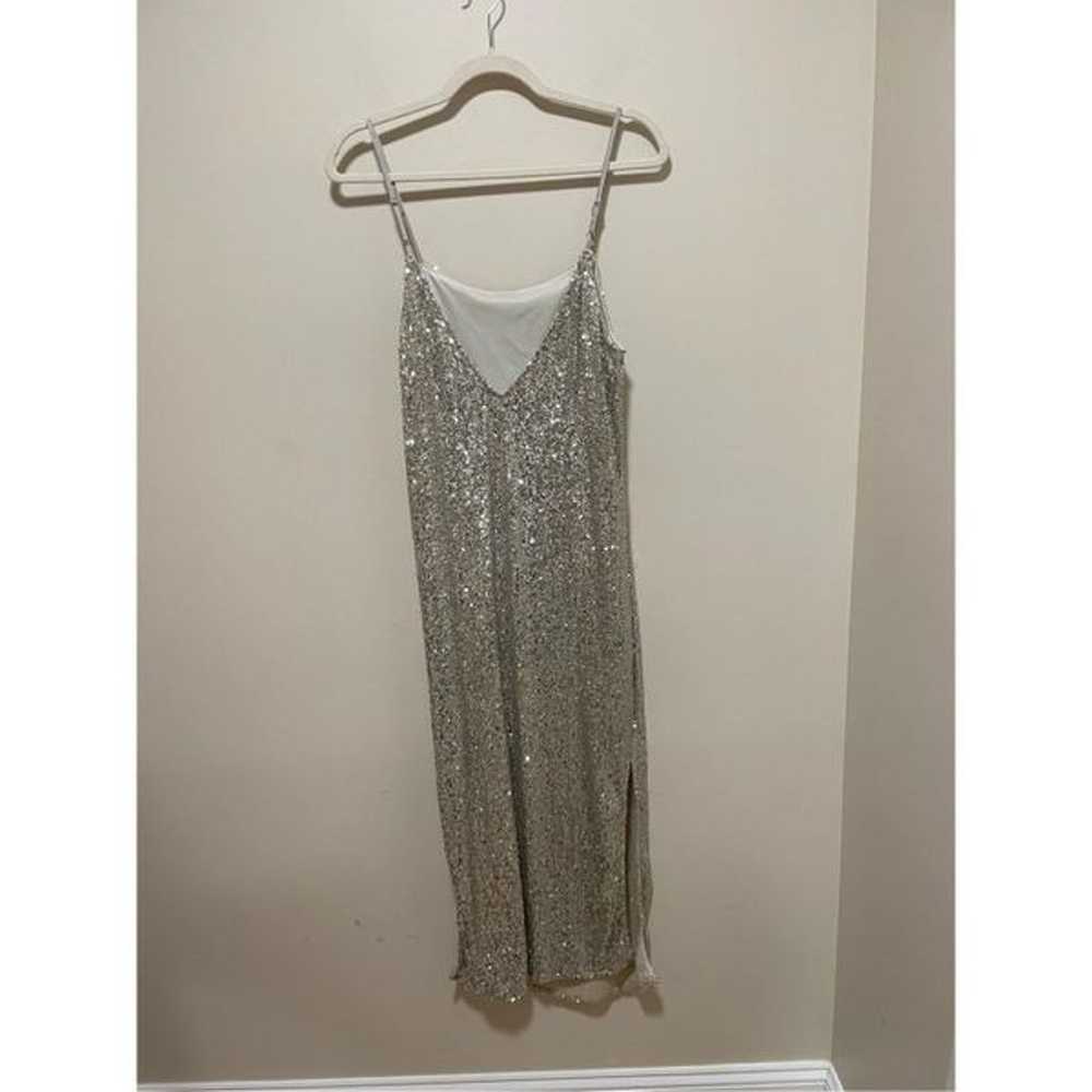 Neiman Marcus Endless Rose Silver Sequin Formal D… - image 3