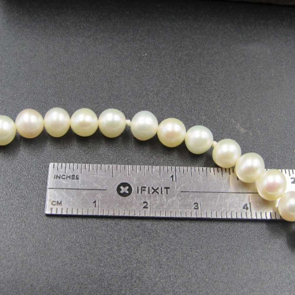 18" Sterling Silver White Genuine Pearls Necklace… - image 6