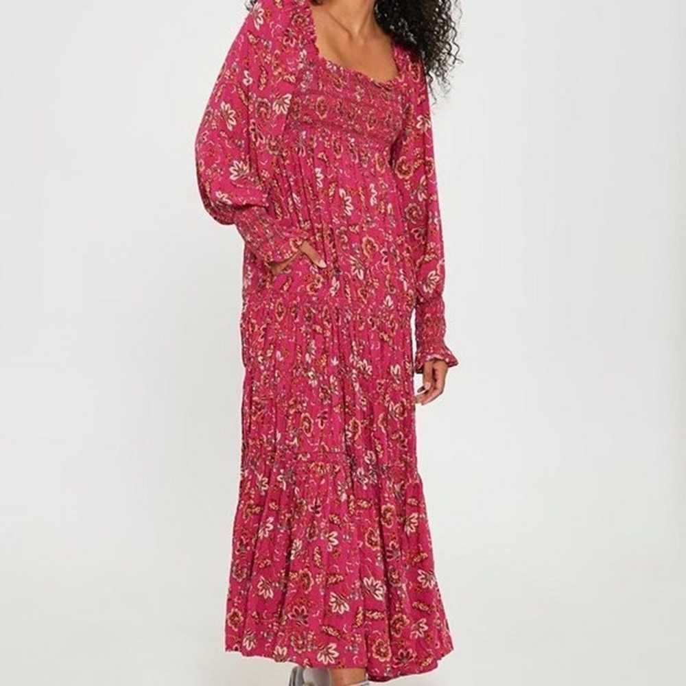 NWOT Free People Sweet Escape Maxi Dress Pink Com… - image 1