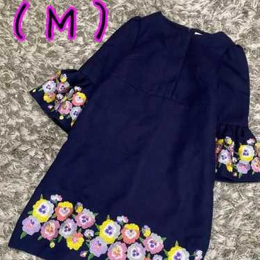 《Rare》Chesty Embroidered One-Piece Dress Navy Col… - image 1