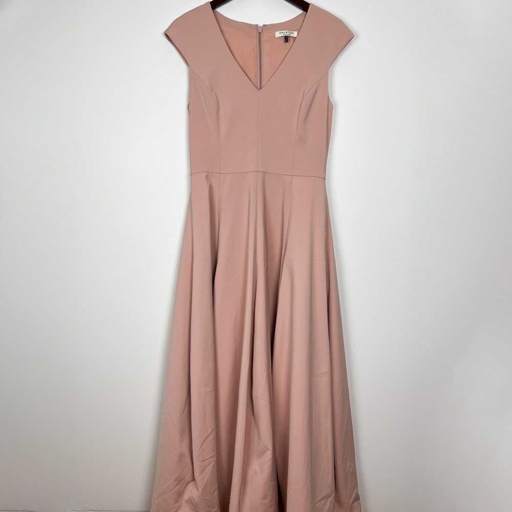 HALSTON Heritage Blush V Neck Cap Sleeve Gown Siz… - image 2