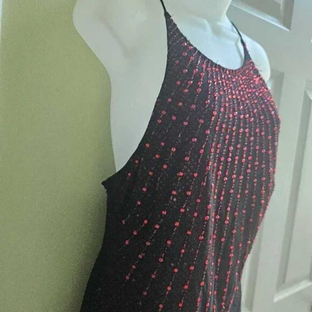 Vintage JSBoutique 90s Red & Black Beaded Criss C… - image 11