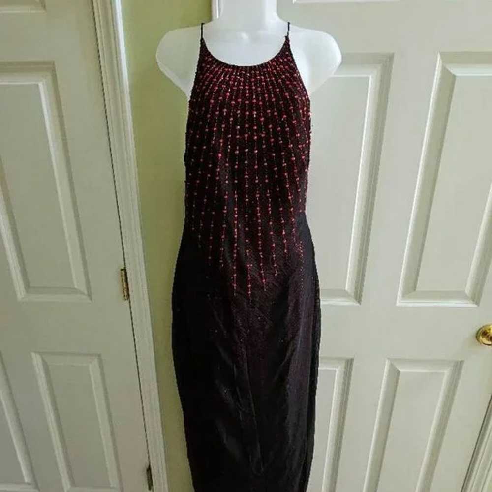 Vintage JSBoutique 90s Red & Black Beaded Criss C… - image 2