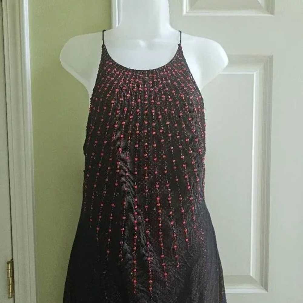 Vintage JSBoutique 90s Red & Black Beaded Criss C… - image 9