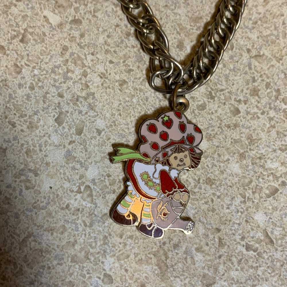 1980 AGC Strawberry Shortcake Charm Bracelet Silv… - image 2