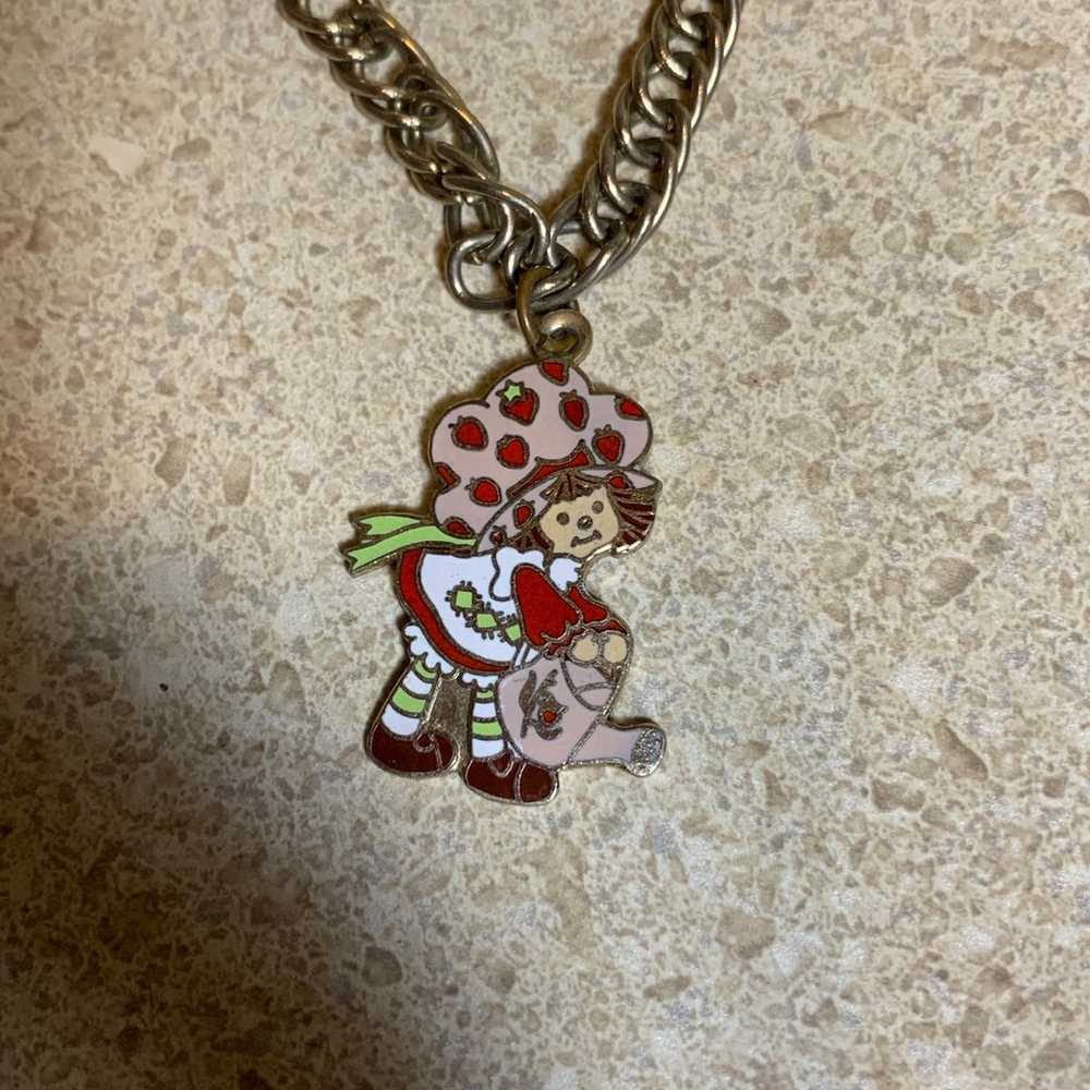 1980 AGC Strawberry Shortcake Charm Bracelet Silv… - image 3