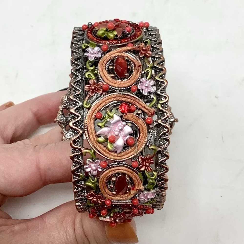 Beaded cuff bracelet watch - image 2