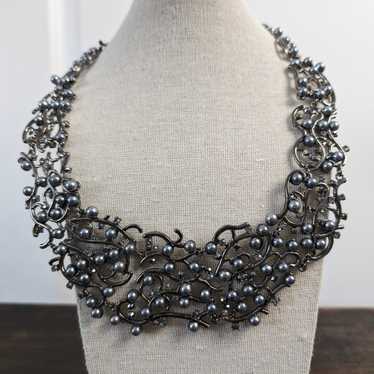 Vintage Faux Pearls and Crystals necklace - image 1