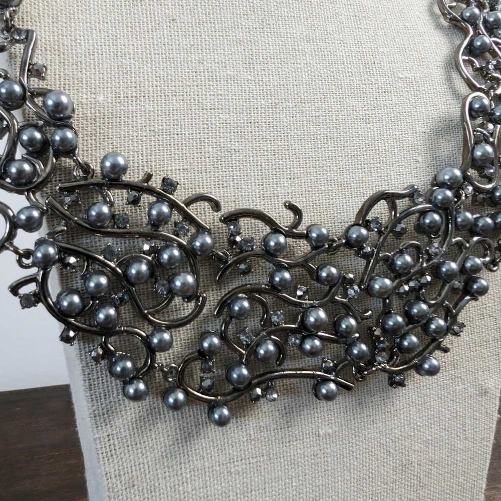 Vintage Faux Pearls and Crystals necklace - image 2