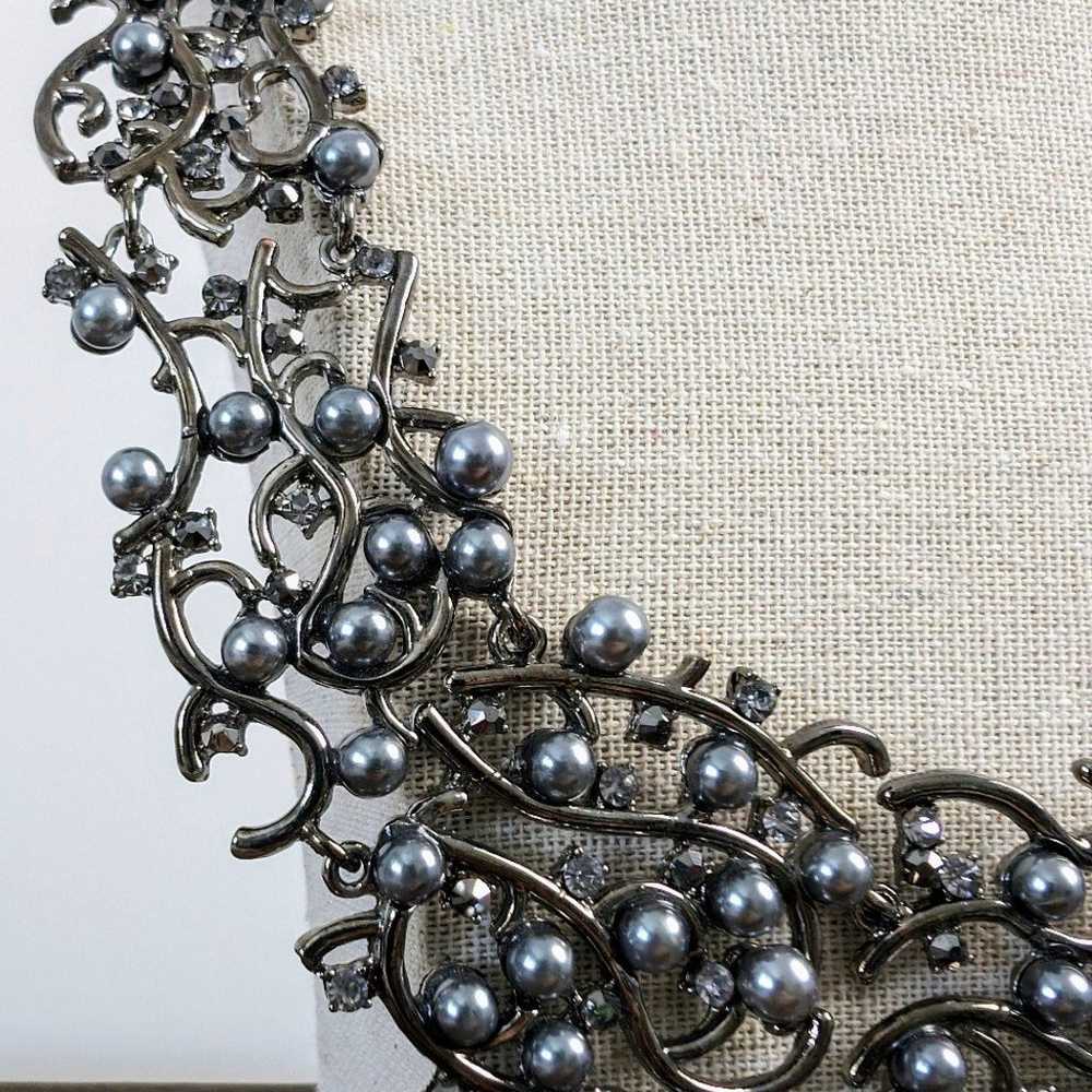 Vintage Faux Pearls and Crystals necklace - image 3