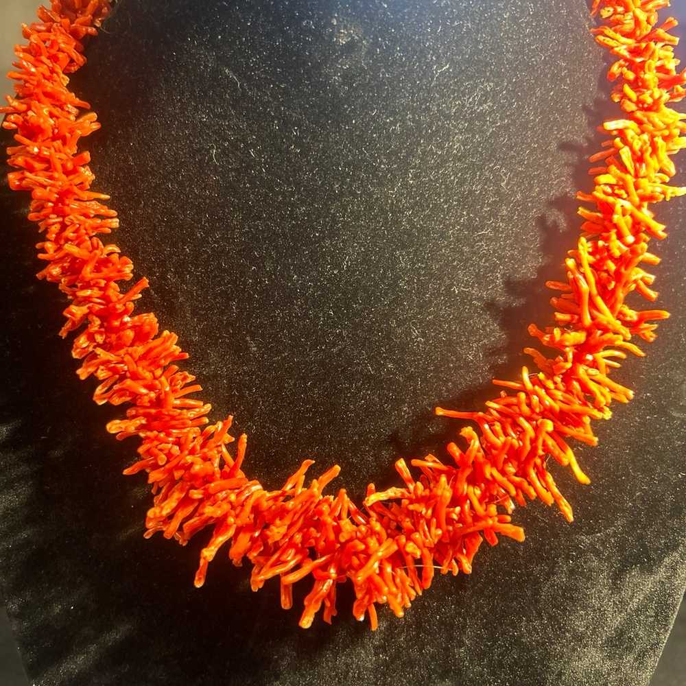 Vintage Red Finger Coral Necklace - image 4