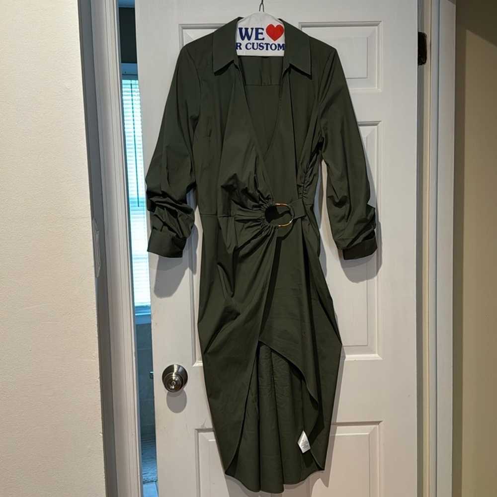 Veronica Beard Green High Low Shirt Dress - image 1