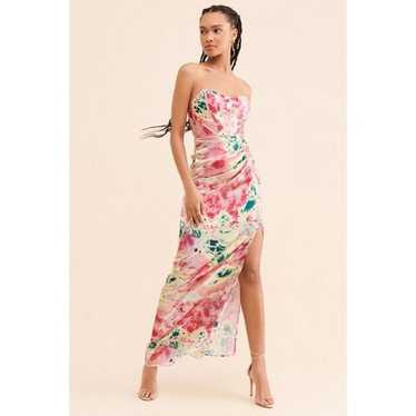 Let Me Be Floral Corset Maxi Dress Size L - image 1