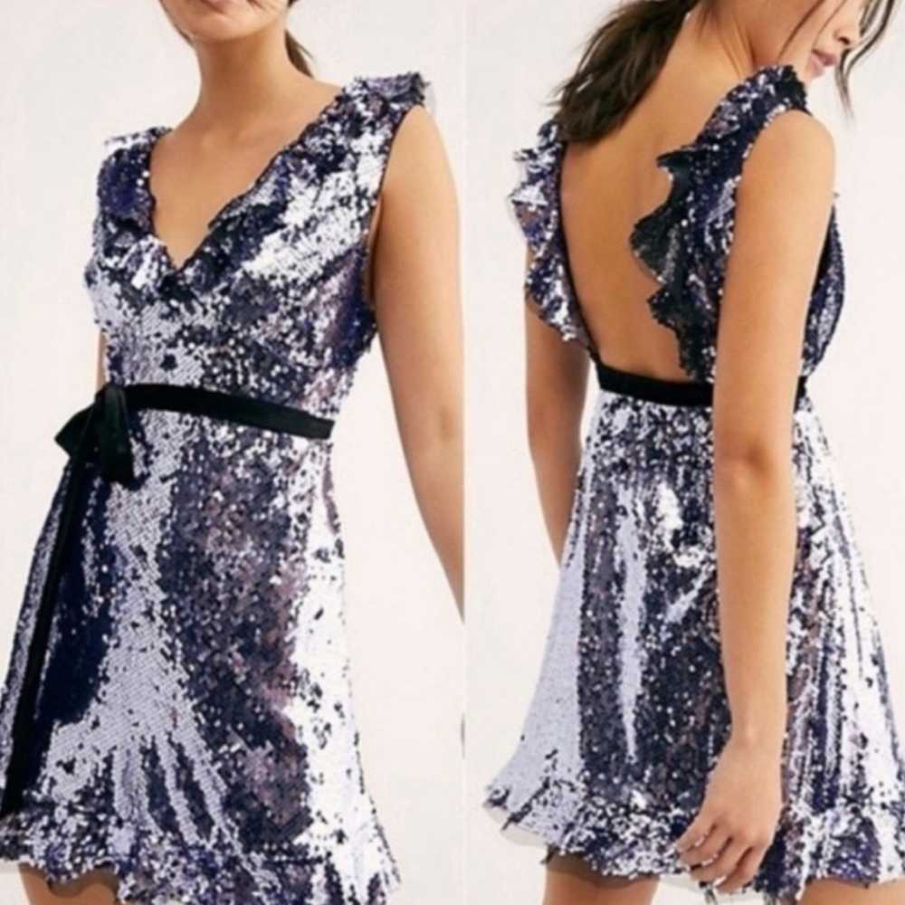 Free People siren sequin velvet tie mini dress - image 2