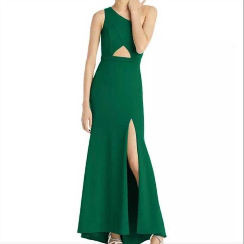 AQUA One Shoulder Cutout Crepe Gown sz12 $285 - image 1