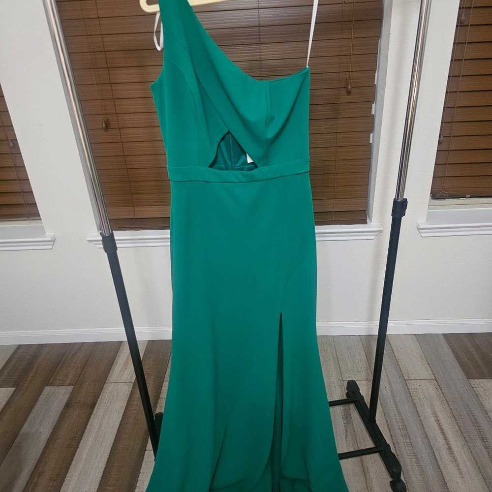 AQUA One Shoulder Cutout Crepe Gown sz12 $285 - image 3