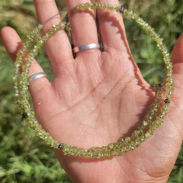 Stunning vintage peridot nugget 925 sterling silv… - image 1