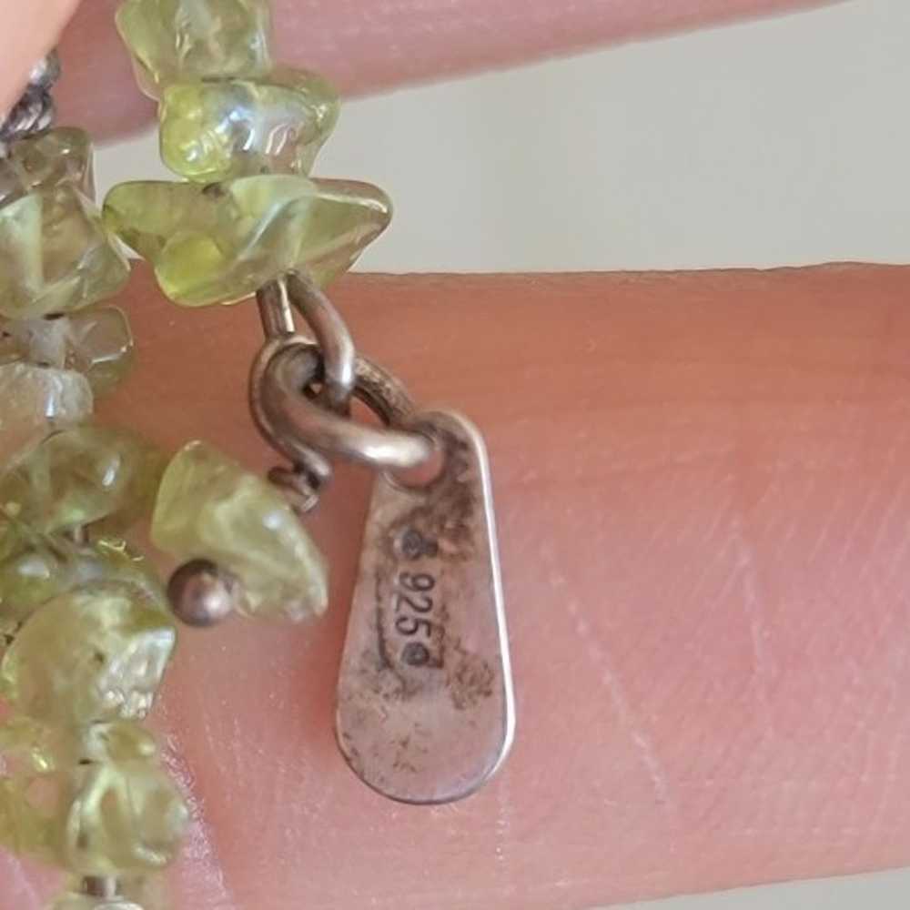 Stunning vintage peridot nugget 925 sterling silv… - image 5