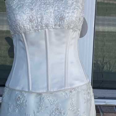 Champagne Colored Corset 2-Piece Oleg Cassini Wed… - image 1