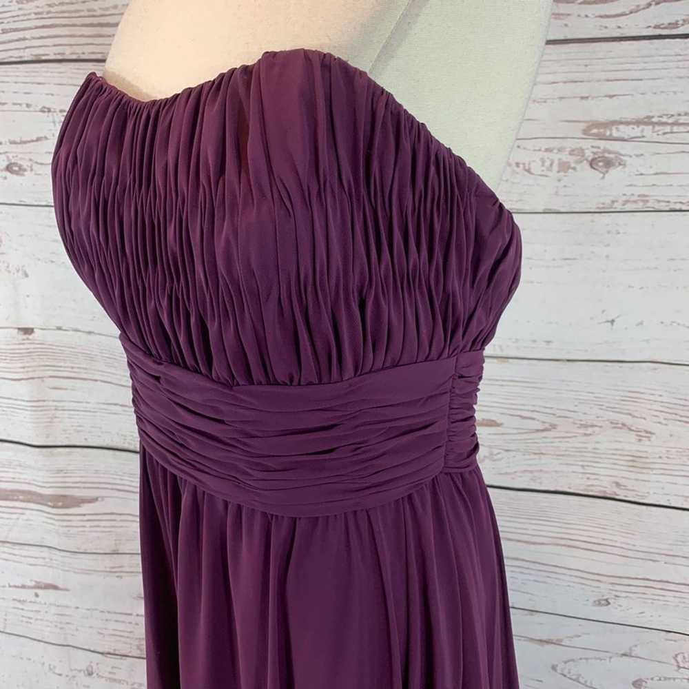 Mori Lee purple strapless ruched size 14 - image 3