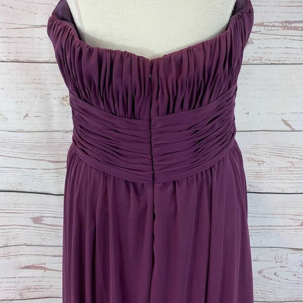 Mori Lee purple strapless ruched size 14 - image 5