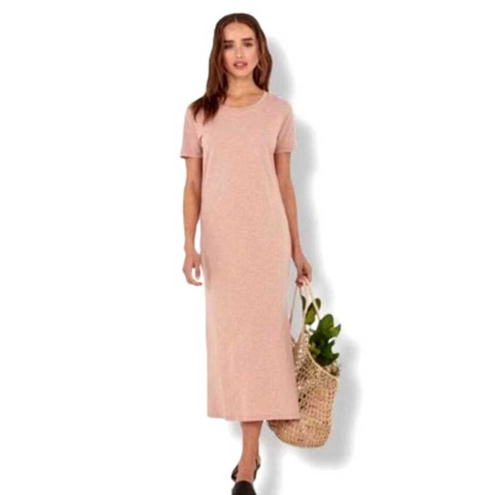 MATE The Label Cotton Slub Tee Midi Dress in Rose… - image 3