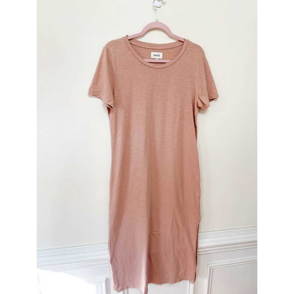 MATE The Label Cotton Slub Tee Midi Dress in Rose… - image 4