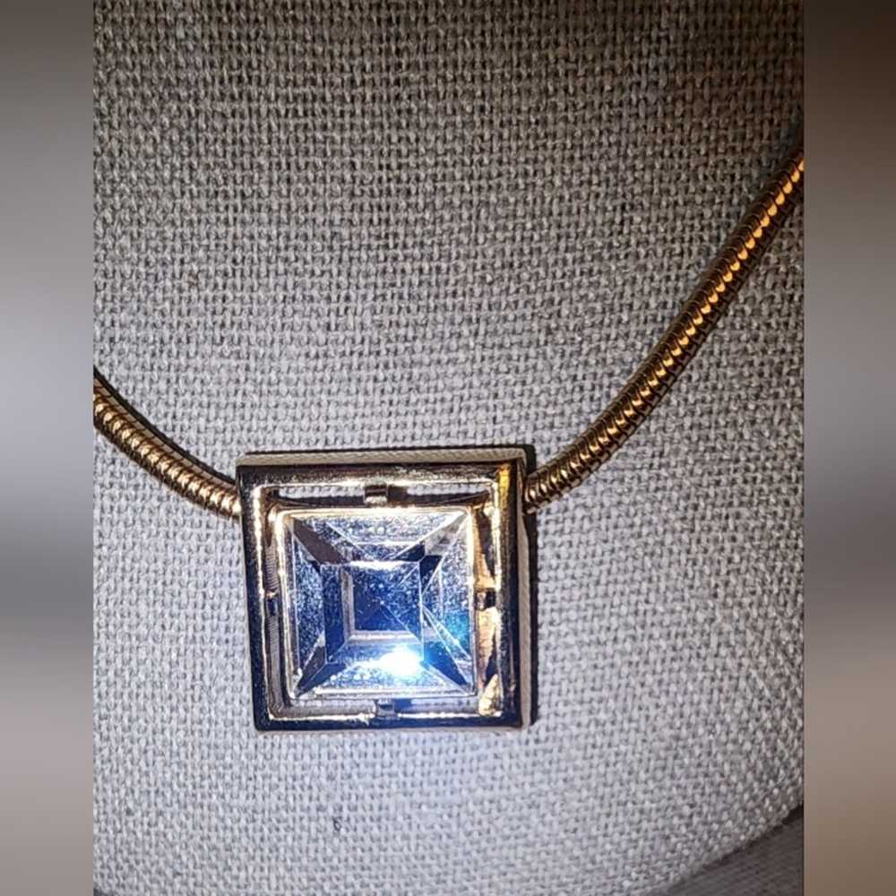 VINTAGE AVON EUC SQUARE CUT CRYSTAL CHOKERS NECKL… - image 1