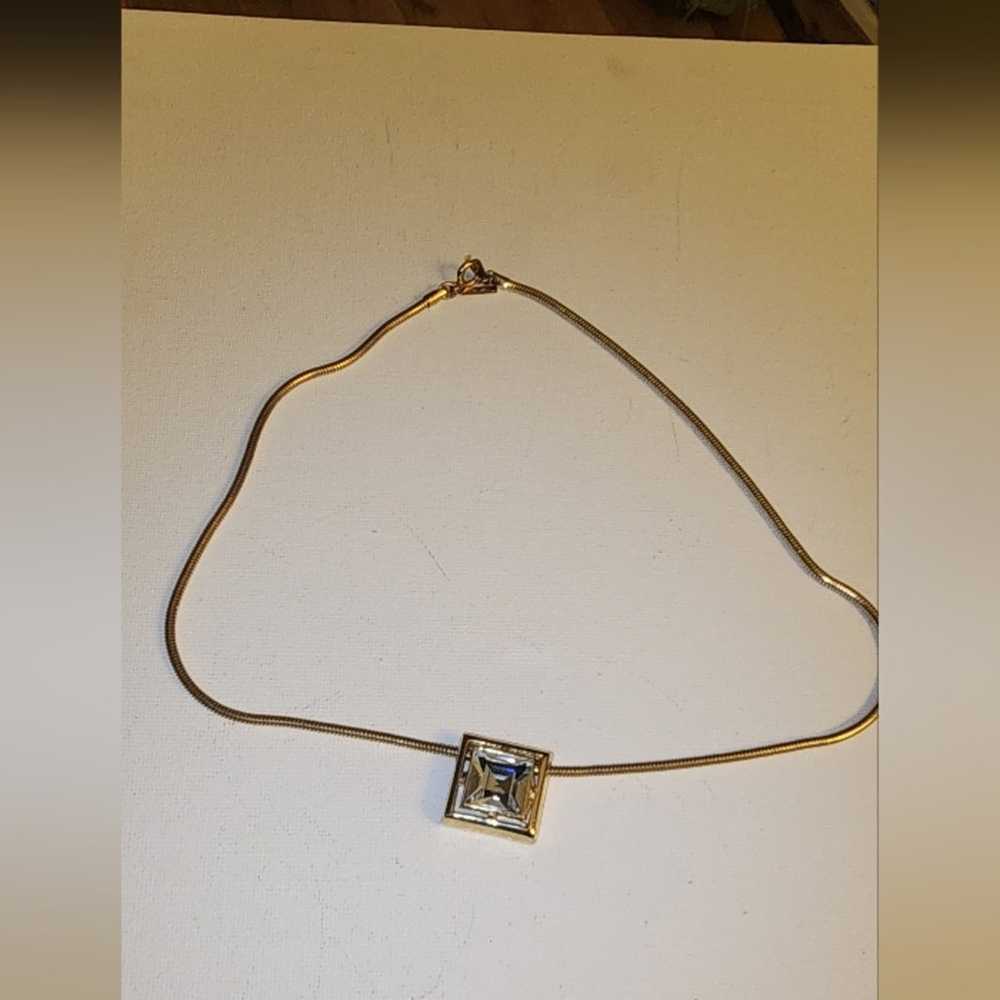 VINTAGE AVON EUC SQUARE CUT CRYSTAL CHOKERS NECKL… - image 4