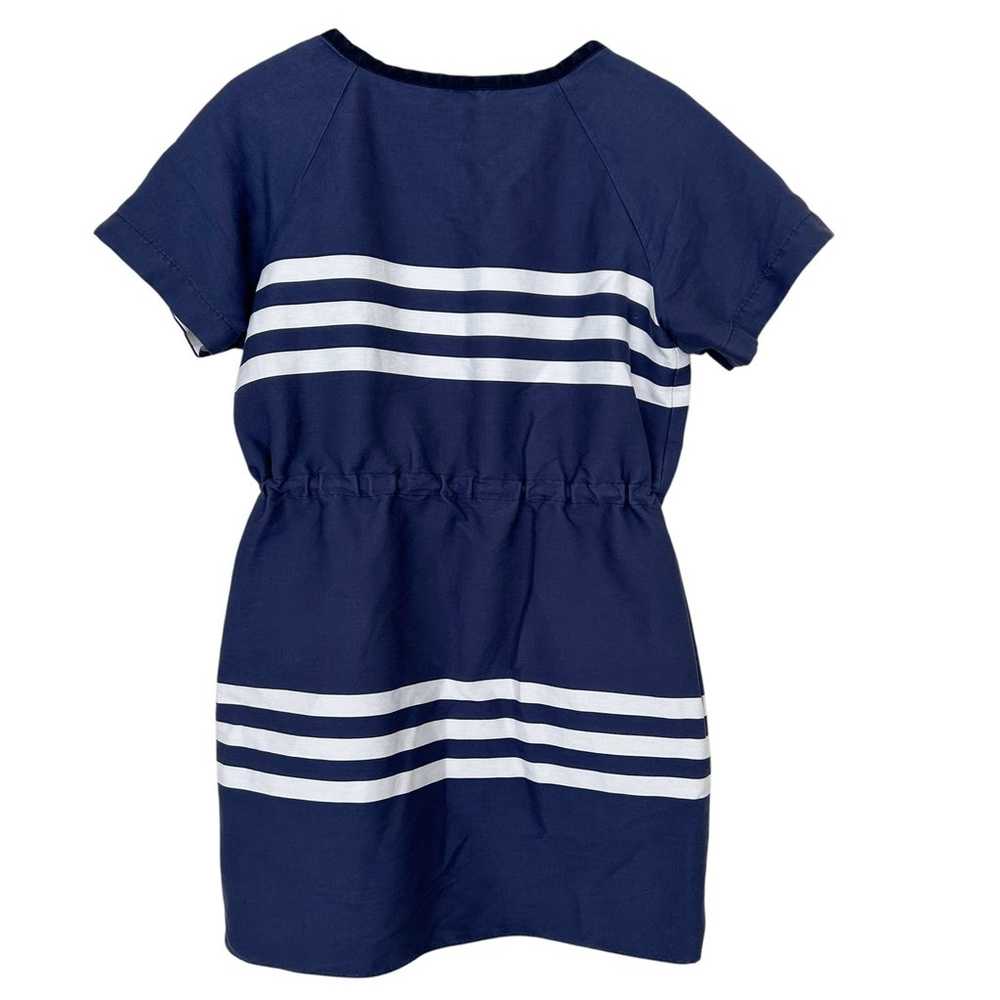 Jil Sander Navy Blue White Striped Short Sleeve D… - image 4