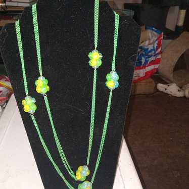 Vintage long lucite grapes /beads  necklace - image 1