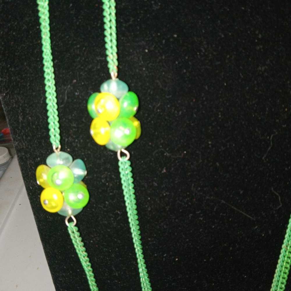 Vintage long lucite grapes /beads  necklace - image 3