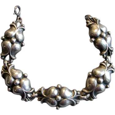 Sterling Silver Arts & Crafts Link Bracelet - image 1