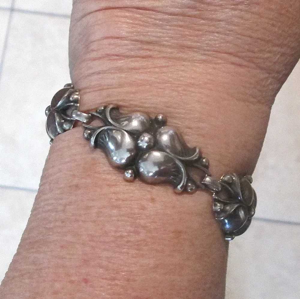 Sterling Silver Arts & Crafts Link Bracelet - image 5