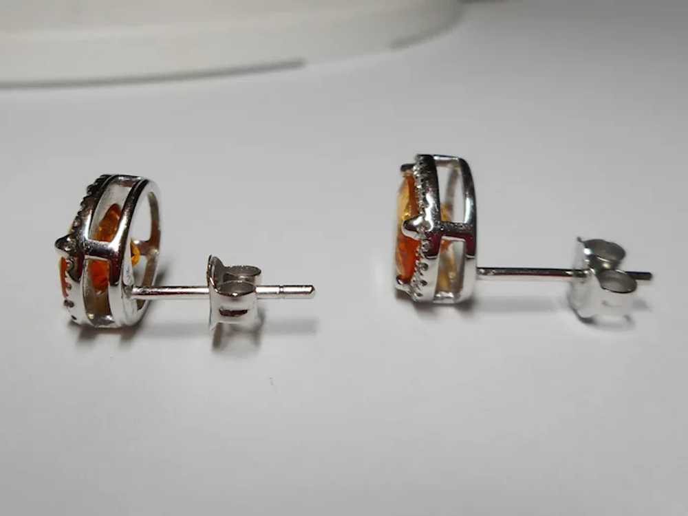 Diamond Orange Mandarin Spessartite Garnet Earrin… - image 8