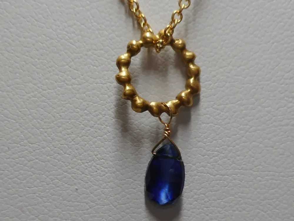 Pendant Chain Necklace Natural Blue Sapphire - image 2