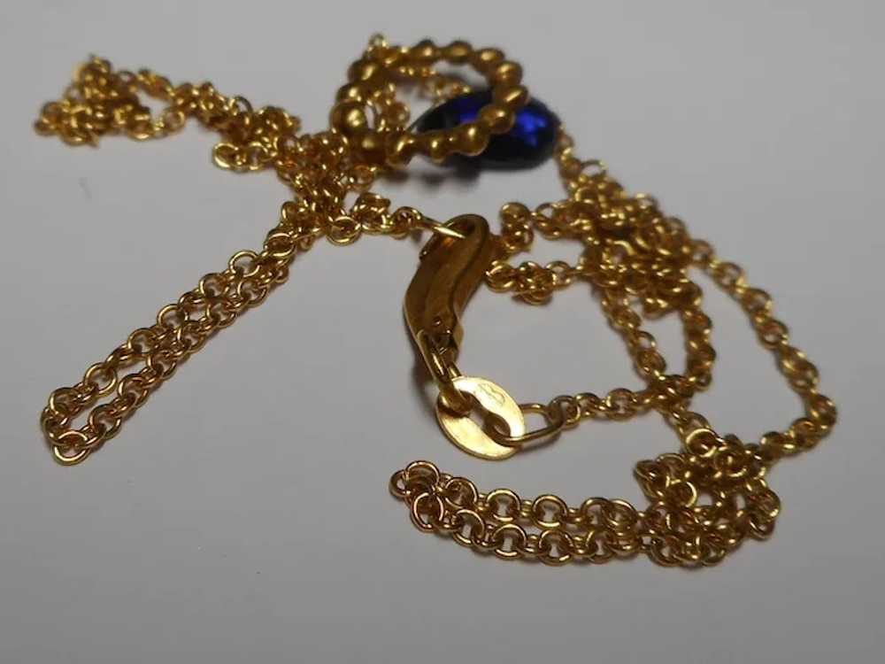 Pendant Chain Necklace Natural Blue Sapphire - image 4