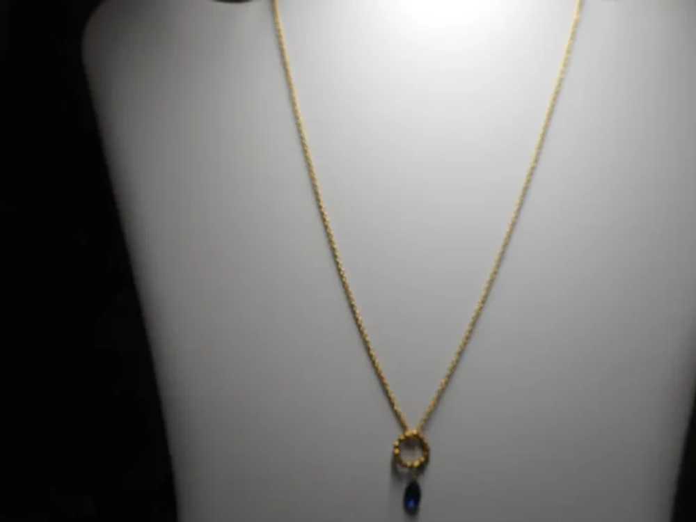 Pendant Chain Necklace Natural Blue Sapphire - image 7